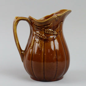 Rich Brown Wheat Pitcher, Pottery Made in England