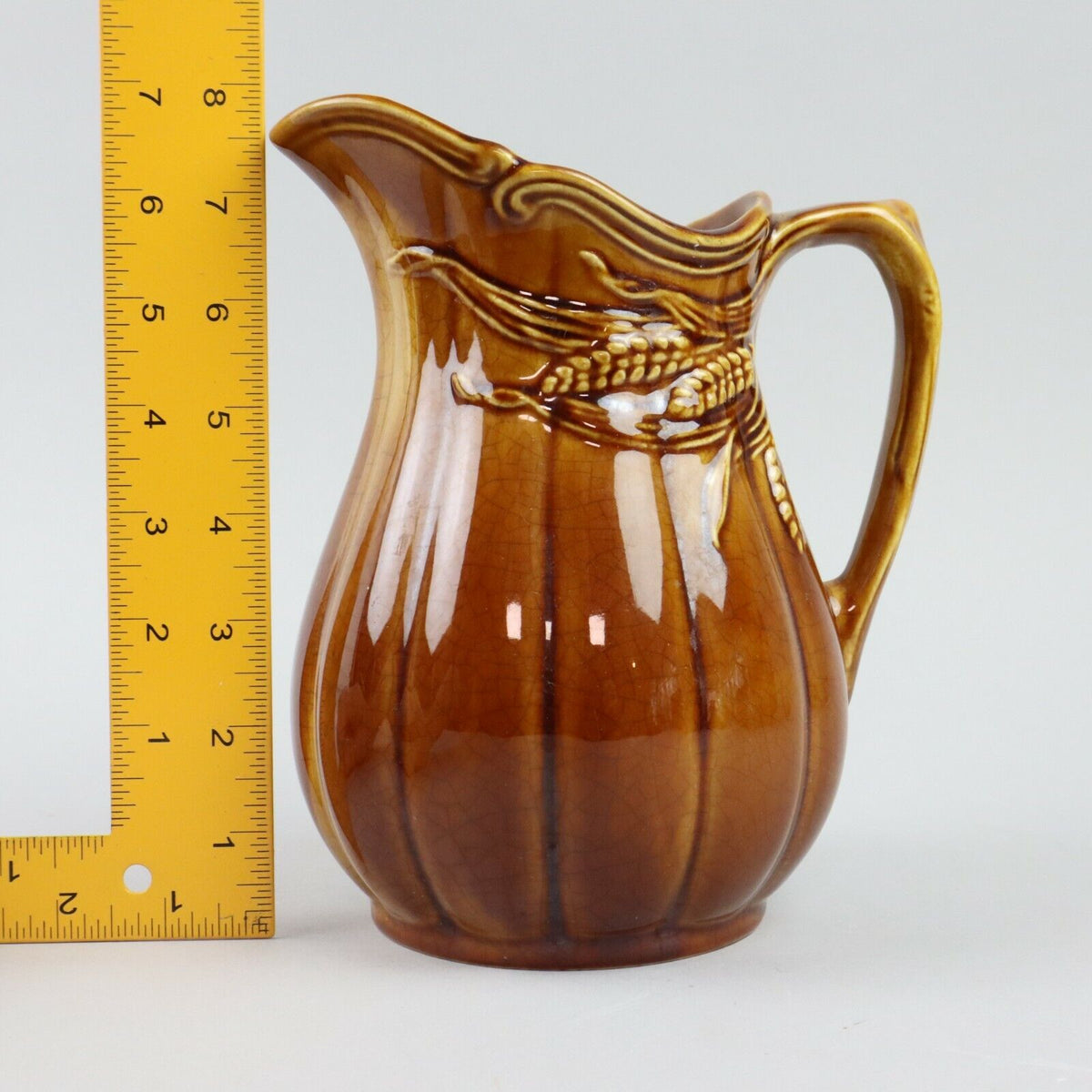 Rich Brown Wheat Pitcher, Pottery Made in England