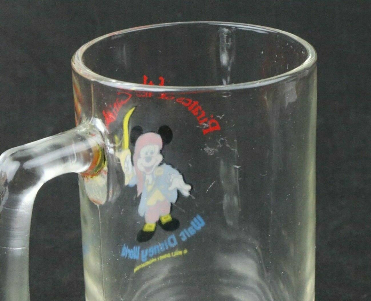 Walt Disney Attraction Glass Mug – Pirates of the Carribean and Mickey Mouse