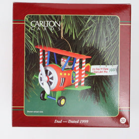 Carlton Cards "Heirloom Collection" Dad 1999 Bi-Plane Ornament (1999) (F12)