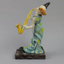 Clown Playing Saxophone Figurine on Marble Base