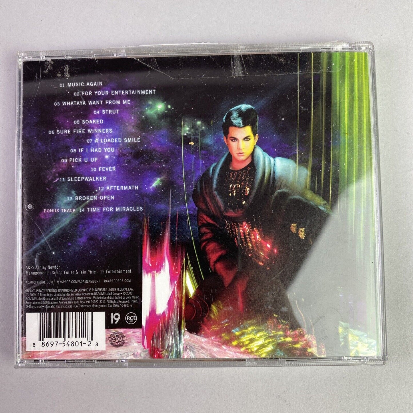 For Your Entertainment by Adam Lambert (CD Nov-2009, RCA)