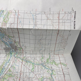 USGS Topographic Map 1991 Survey 30"x60" IL Ottawa 41088-A1-TM-100