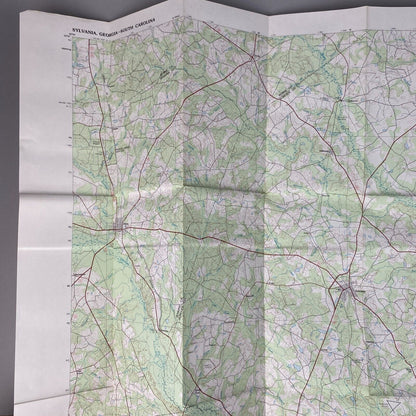 USGS Topographic Map 1981 Survey 30"x60" Sylvania, Georgia - South Carolina