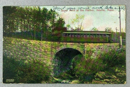 Antique Postcard: Stone Arch at the Harbor, Adams, Massachusetts