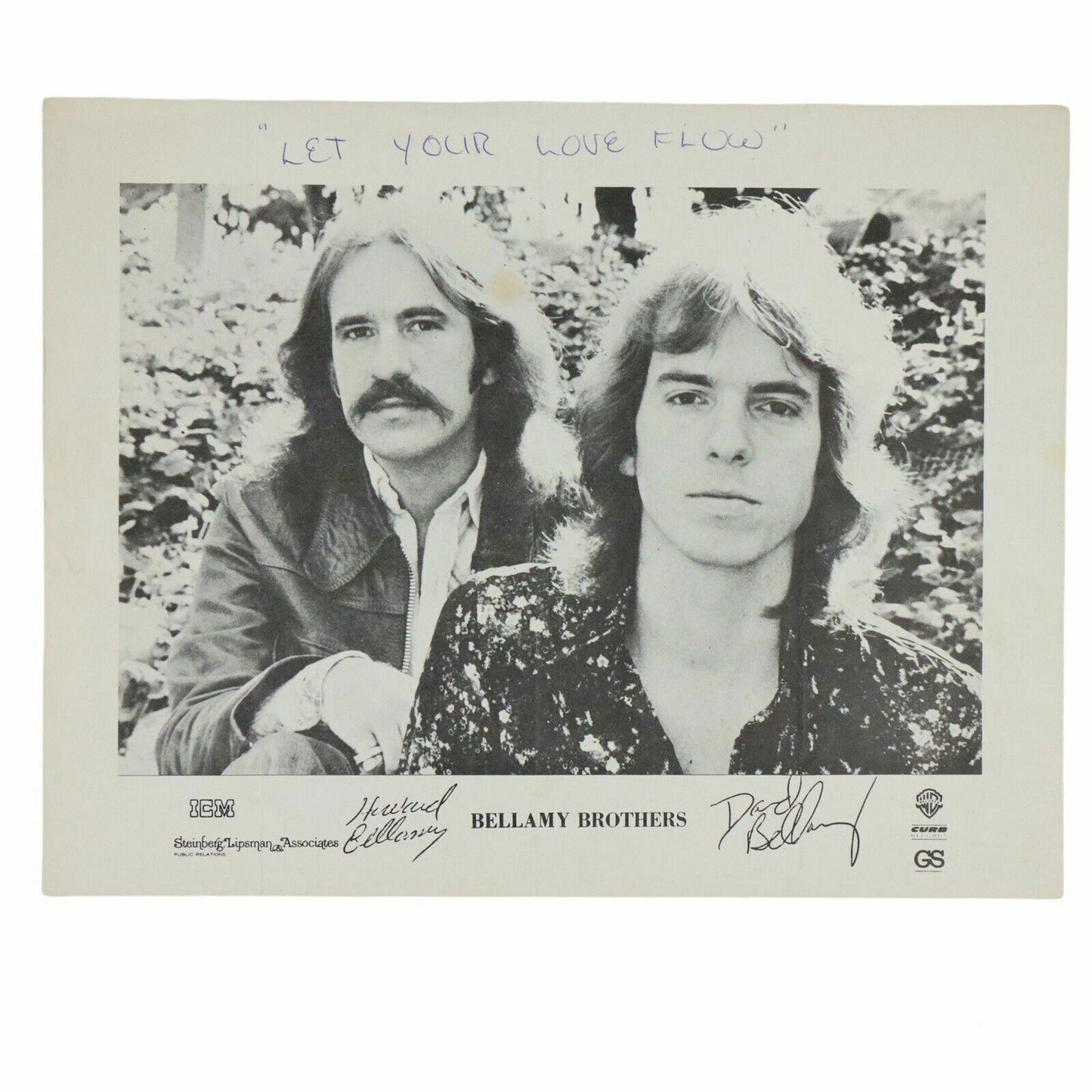 Photo Print Autographed By The Bellamy Brothers, 11"x8"