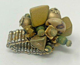 Earthy Cluster Ring with Elastic Band