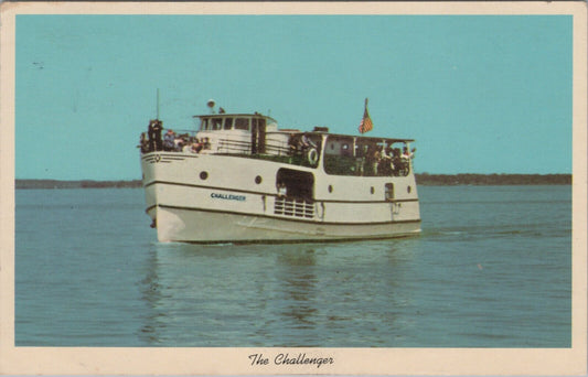 Vintage 1960s Postcard of the Challenger, Auto and Passenger Ferry Boat