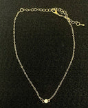 Simple Gold-Tone Necklace with Faux Diamond