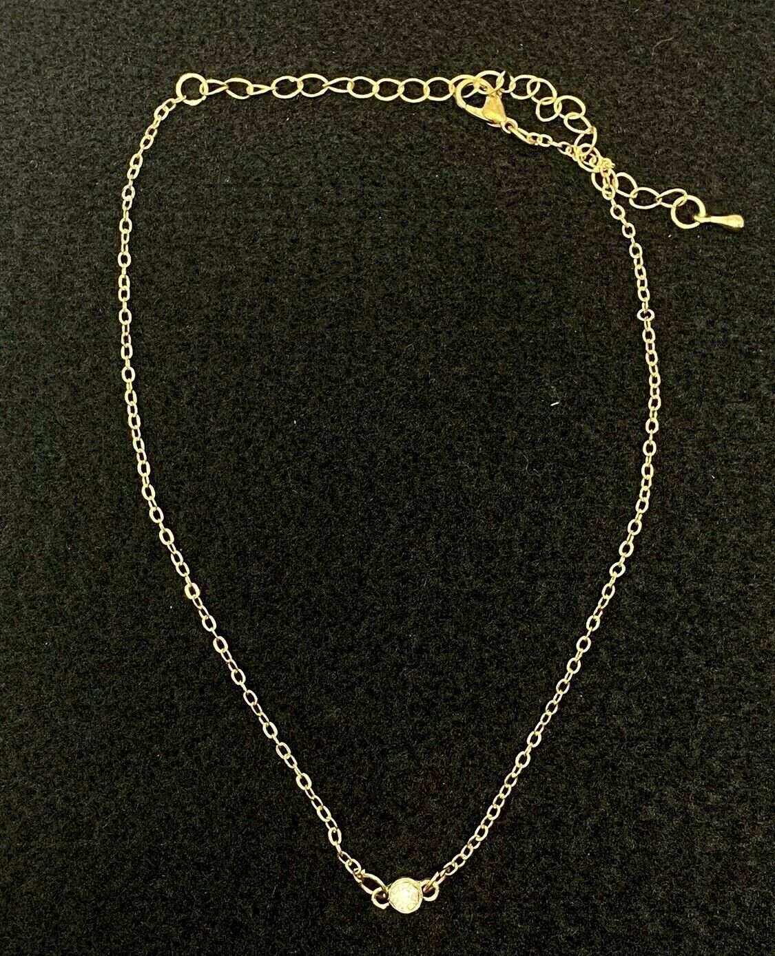 Simple Gold-Tone Necklace with Faux Diamond