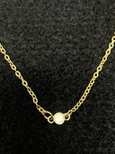 Simple Gold-Tone Necklace with Faux Diamond