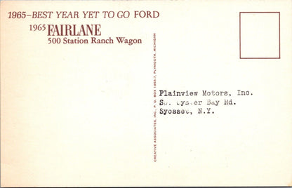 Vintage 1965 Postcard of Fairlane 500 Station Ranch Wagon