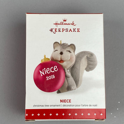 Hallmark 2015 Niece Squirrel Holding Ornament