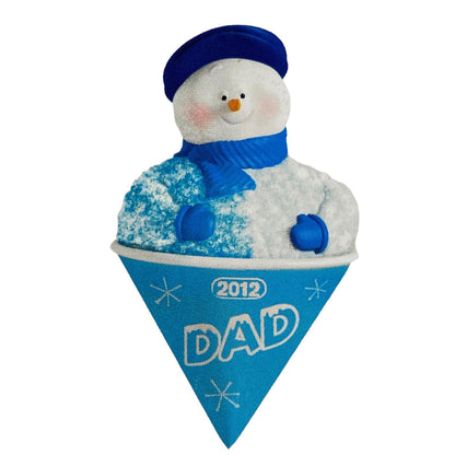 Hallmark 2012 Dad Blue Snowman In Snowcone Ornament