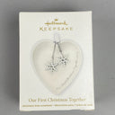 Hallmark Our First Christmas Together 2012 White Heart & 2 Snowflakes Ornament