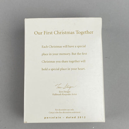 Hallmark Our First Christmas Together 2012 White Heart & 2 Snowflakes Ornament