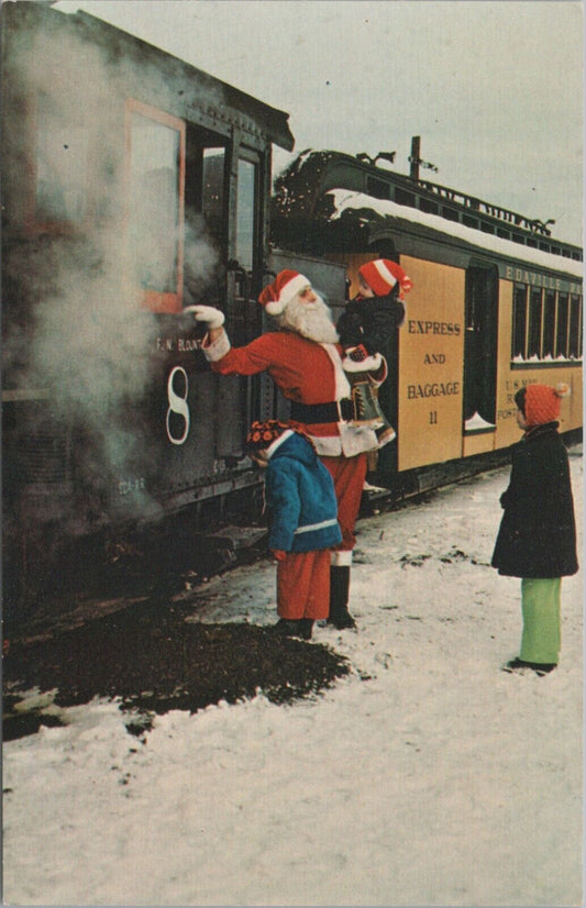 Vintage Christmas Postcard of Edaville Railroad