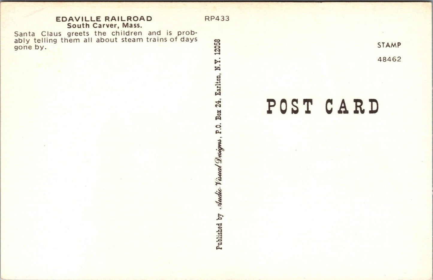 Vintage Christmas Postcard of Edaville Railroad