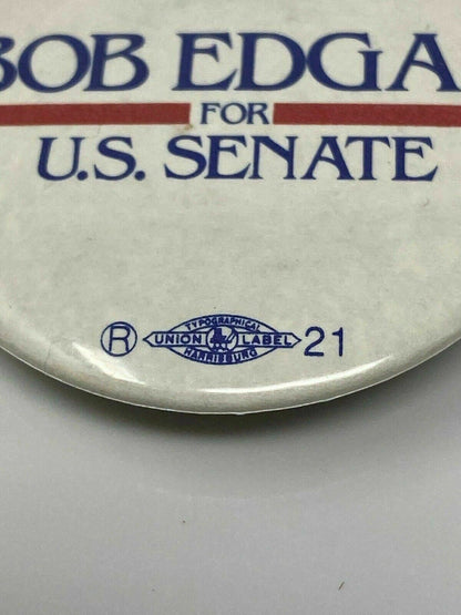 Bob Edgar U.S. Senate Pennsylvania PA 1986 Political Campaign Pin Pinback Button