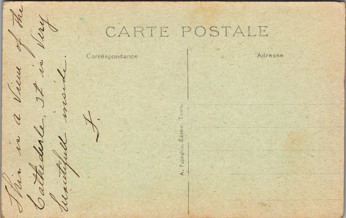 Antique Postcard La Cathedrale Saint Gatien - Sommet des deux Tours, France