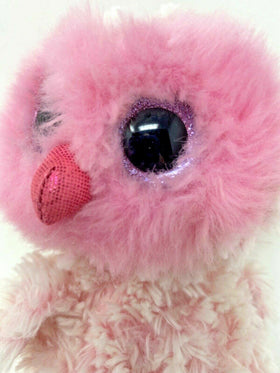 6" TY Beanie Boo Twiggy Pink Owl Plush with Sparkly Eyes and Tag