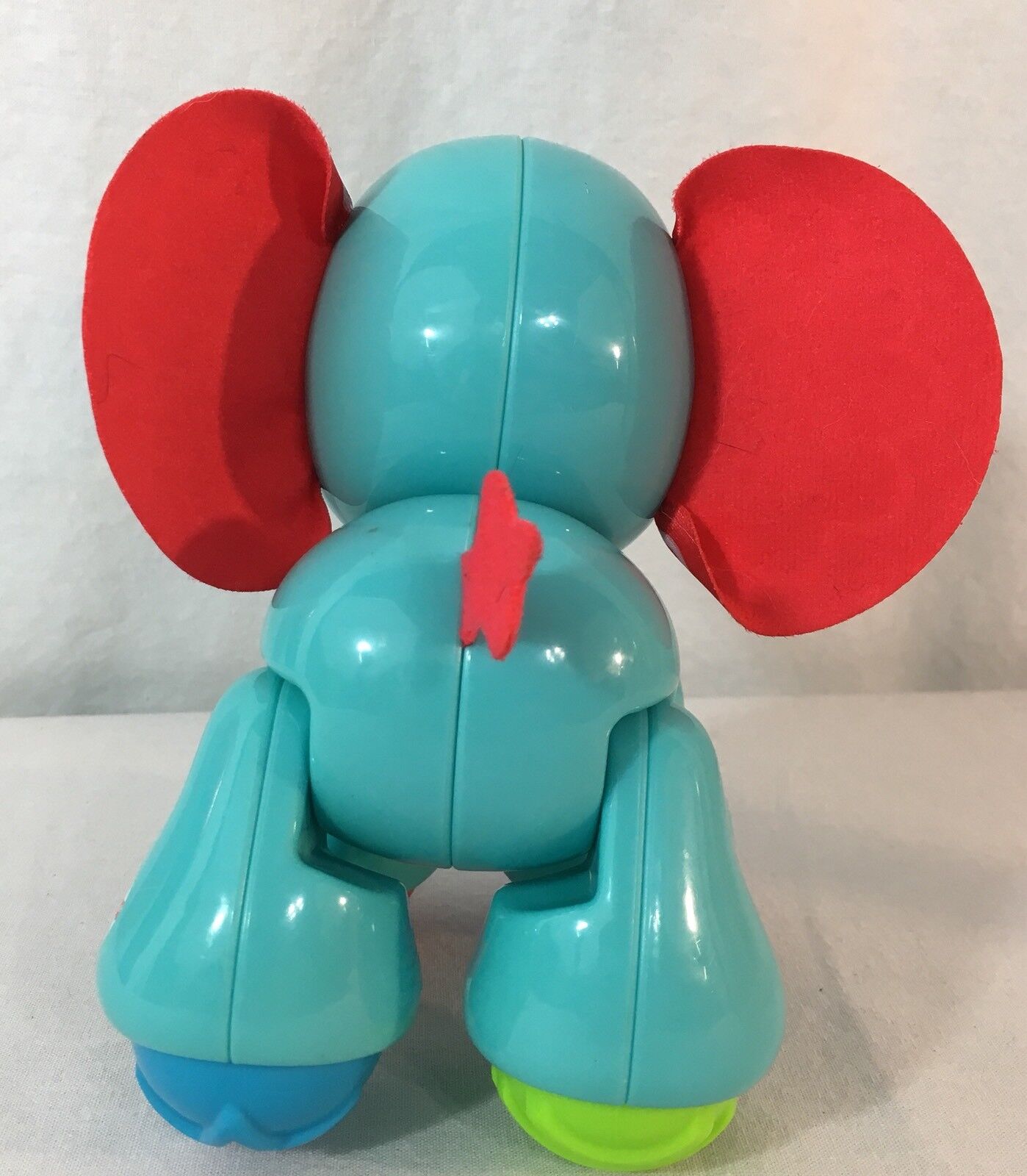 Fisher Price Amazing Animals Blue Baby Elephant with Red Cloth Ears & Tail