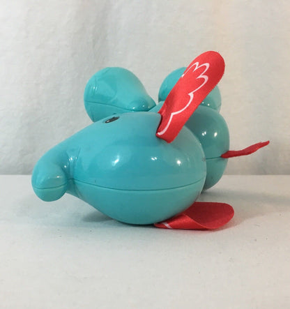 Fisher Price Amazing Animals Blue Baby Elephant with Red Cloth Ears & Tail