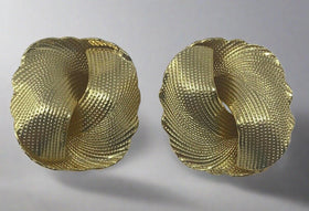 Gold Tone Twisted Design Earrings
