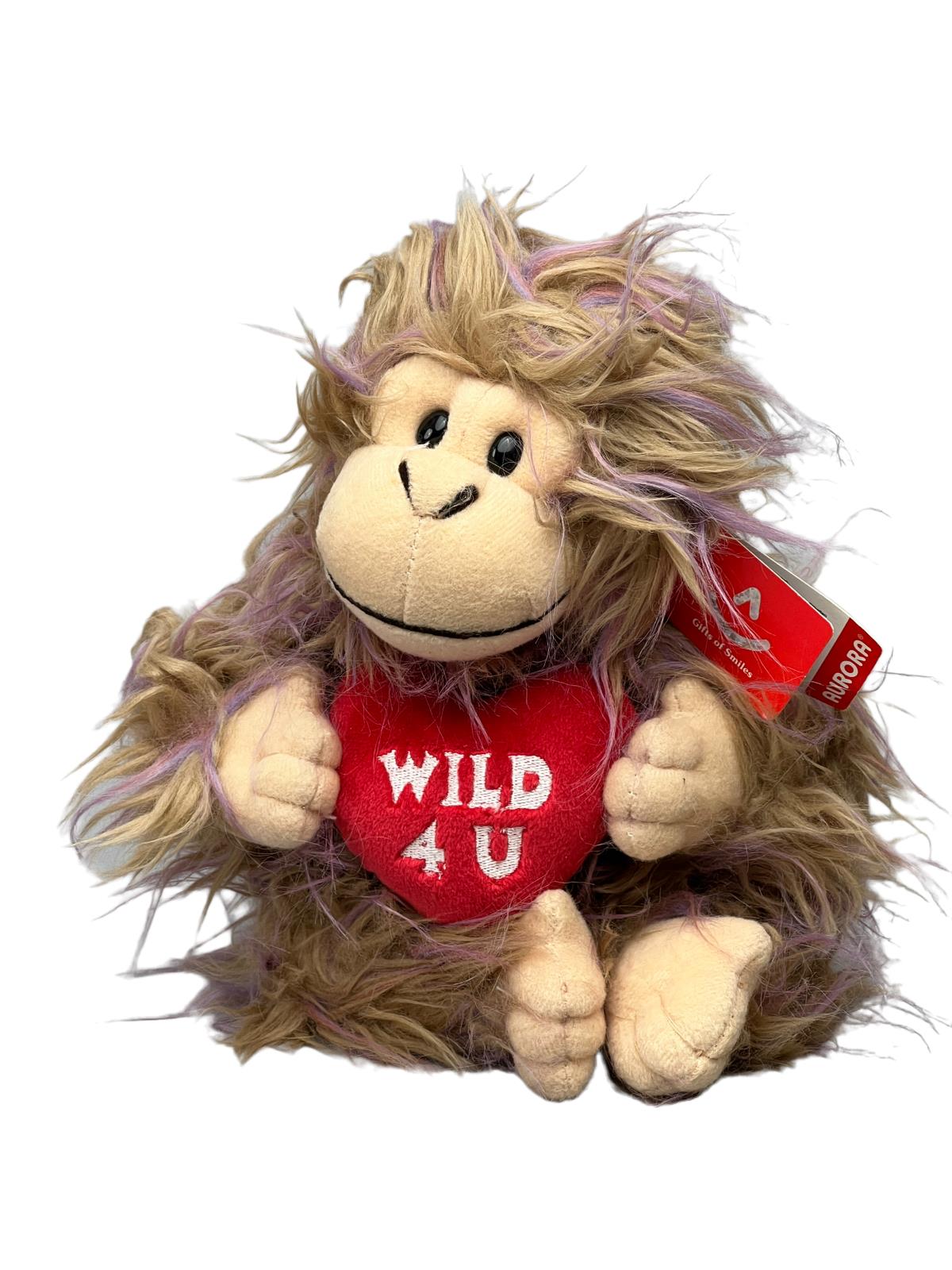 Aurora Monkey with Pink Hair Accents 8" Wild For You