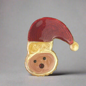 Unique Christmas Handpainted Bear Pin 2.25 inches Kitch