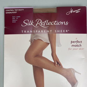 Hanes Silk Reflections Control Top Panty Sandalfoot Medium, Size EF