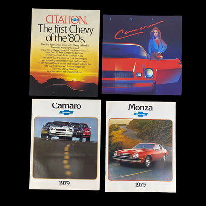 LOT of 4 - Classic Car Advertising Brochure Camaro, Monza, Citation (Z28)