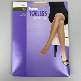 Hanes Toeless Control Top Pantyhose Bisque Size EF Style OG097