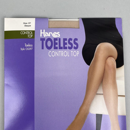 Hanes Toeless Control Top Pantyhose Bisque Size EF Style OG097