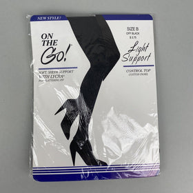 On the Go - Light Support Control Top Pantyhose with Lycra Size B Off Black