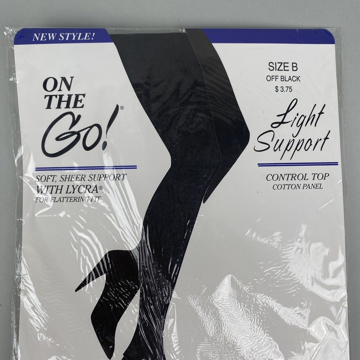 On the Go - Light Support Control Top Pantyhose with Lycra Size B Off Black