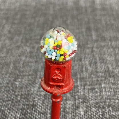 Dollhouse Miniature Gumball Machine Bubblegum Cast Metal Red 3" tall