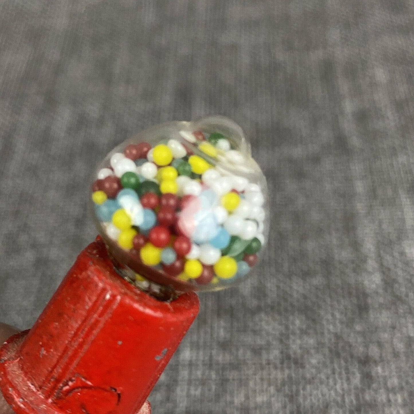 Dollhouse Miniature Gumball Machine Bubblegum Cast Metal Red 3" tall