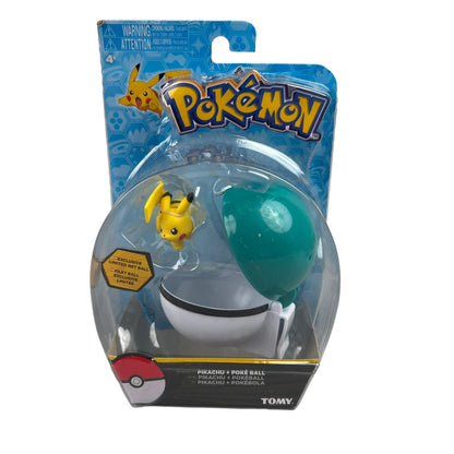 New Pokemon Pikachu Blue Poke Ball & Minifigure