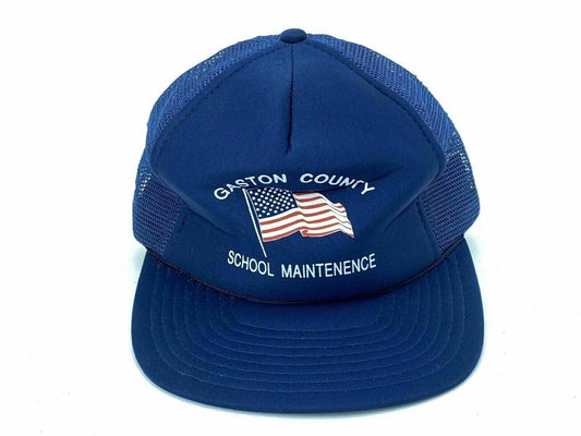 Kenda Vintage Gaston County School Maintenance Dark blue Mesh Hat