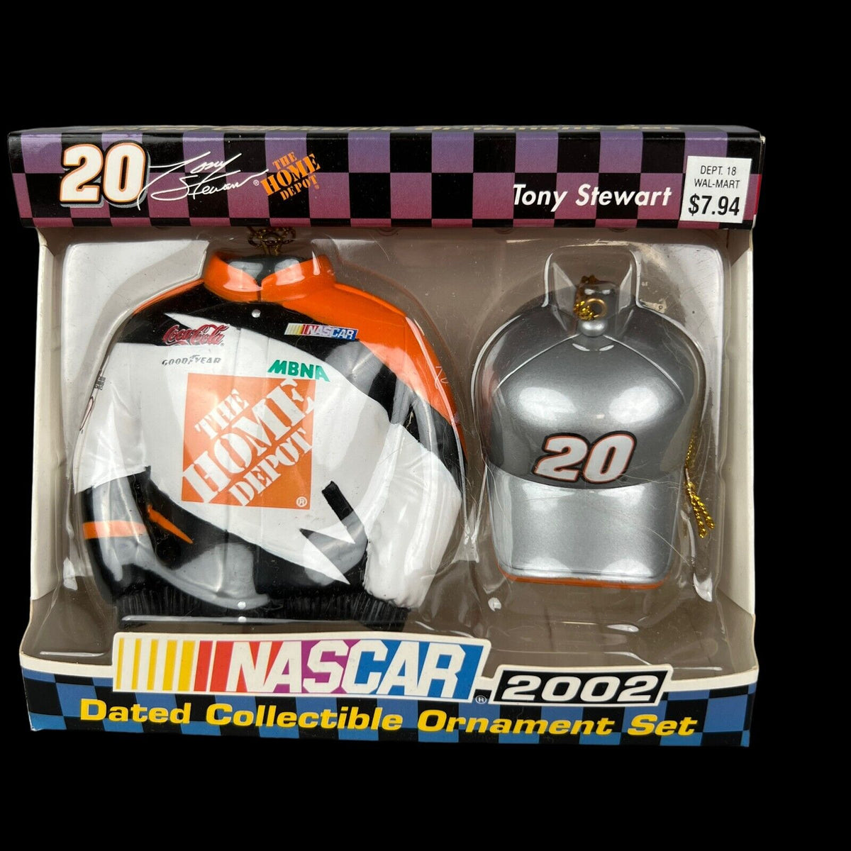 NASCAR 2002 Tony Stewart #20 Dated Collectible Ornament Set