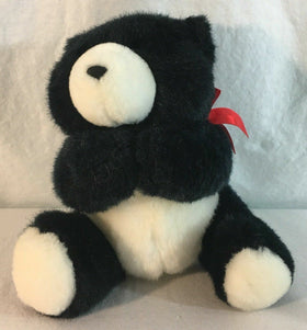 7" Vintage Heartline For Hallmark Small Black 10 inch Teddy Bear 1990 Plush