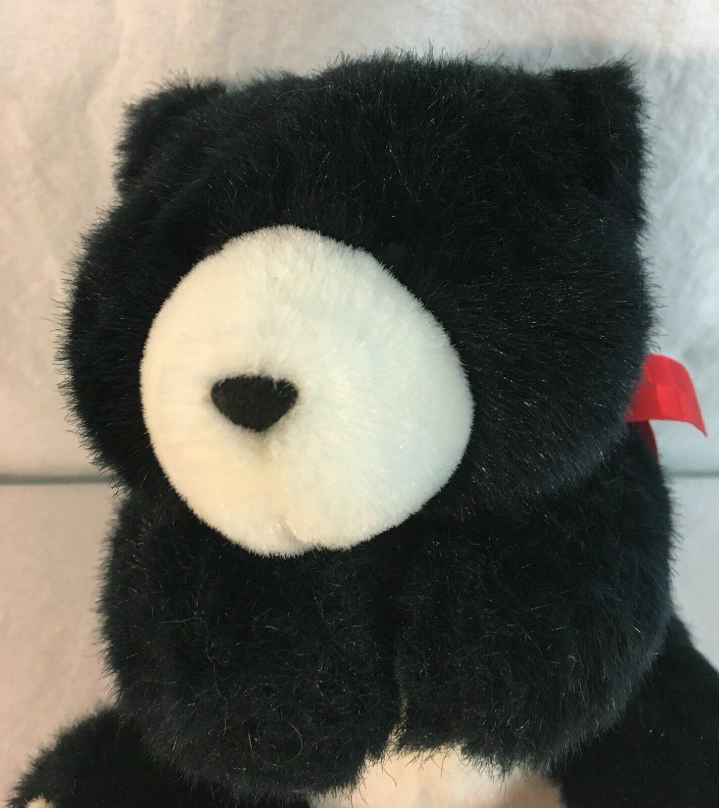 7" Vintage Heartline For Hallmark Small Black 10 inch Teddy Bear 1990 Plush