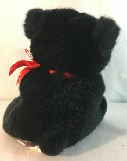 7" Vintage Heartline For Hallmark Small Black 10 inch Teddy Bear 1990 Plush