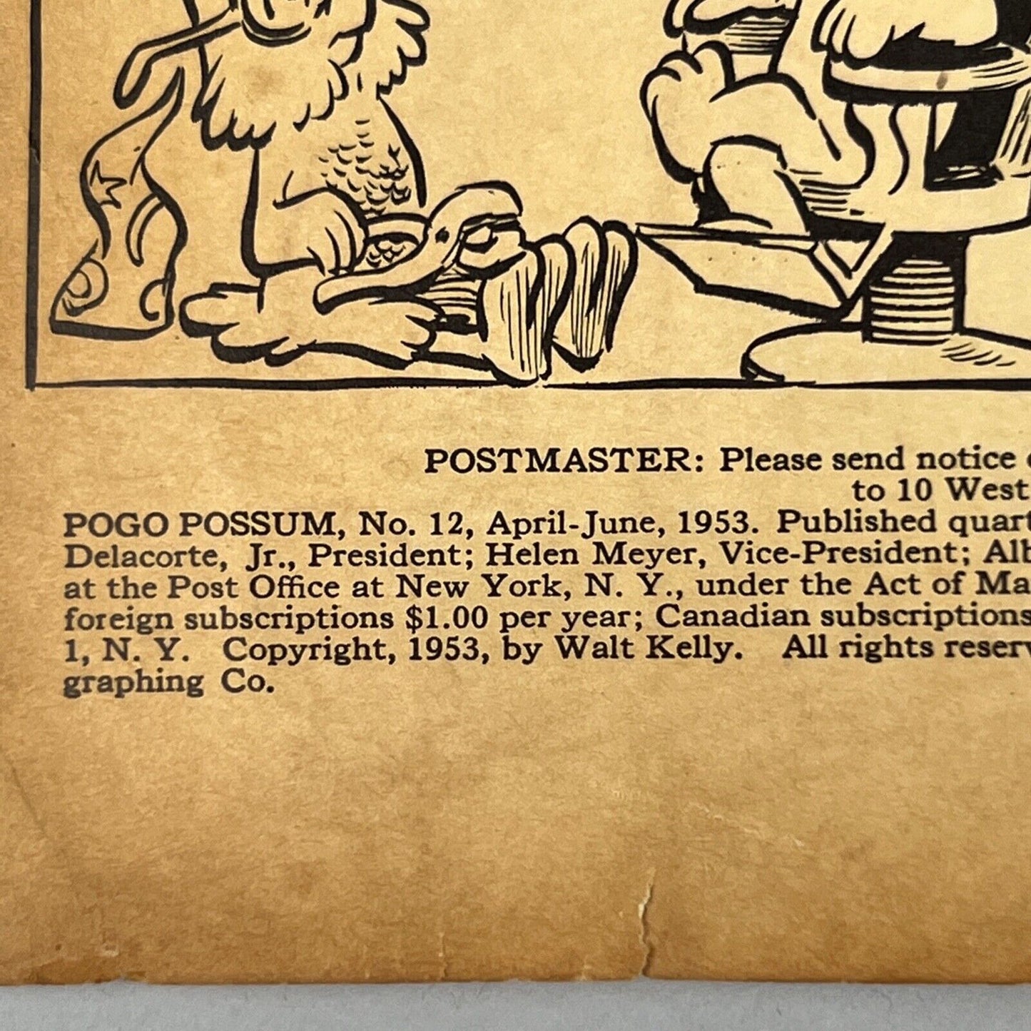 1953 POGO Possum April/Jun 15 cents Comic Books by Walt Kelly