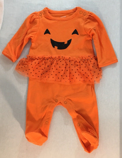 Just One You by Carter's Halloween Orange Bodysuit Footie 3M