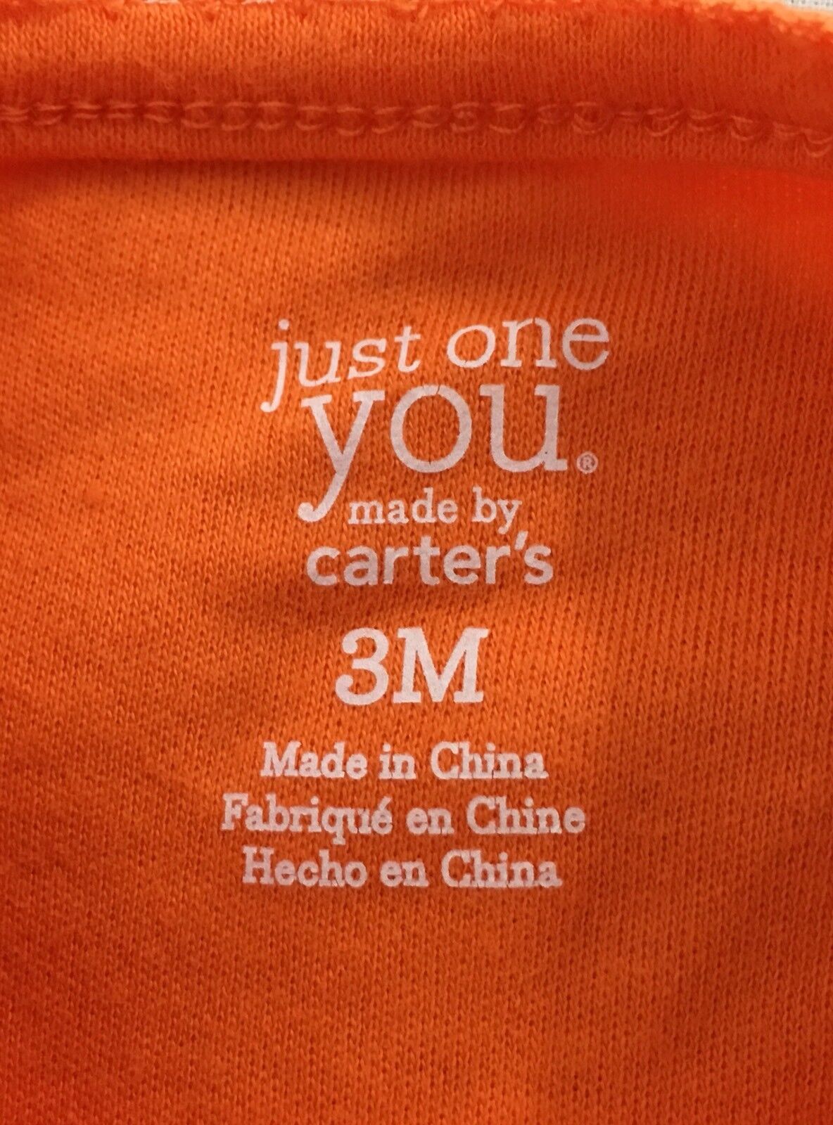 Just One You by Carter's Halloween Orange Bodysuit Footie 3M