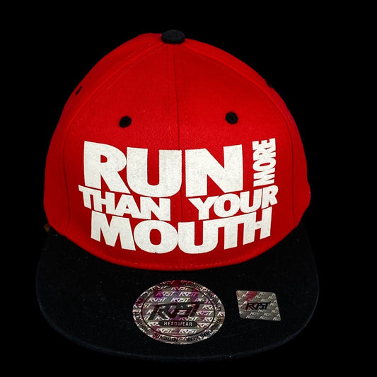 Rust Headware Black and Red "Run More Than Your Mouth" Unisex Adult Hat