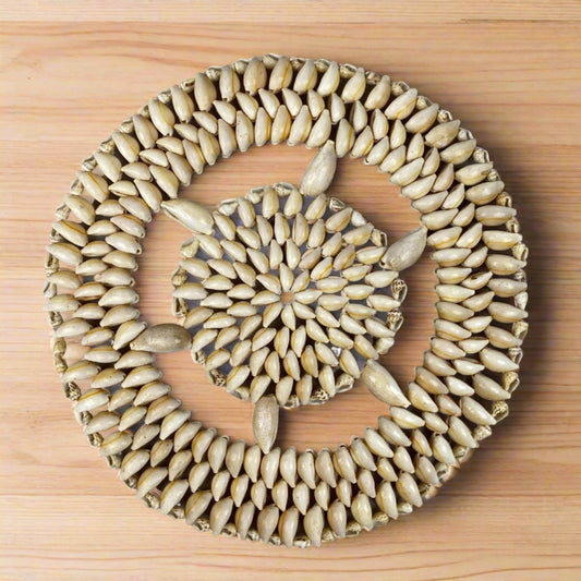 Seashell Doily, Cowry, Puka Trivet