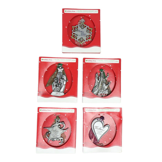 Holiday Time Set of 5 Christian Christmas Ornaments